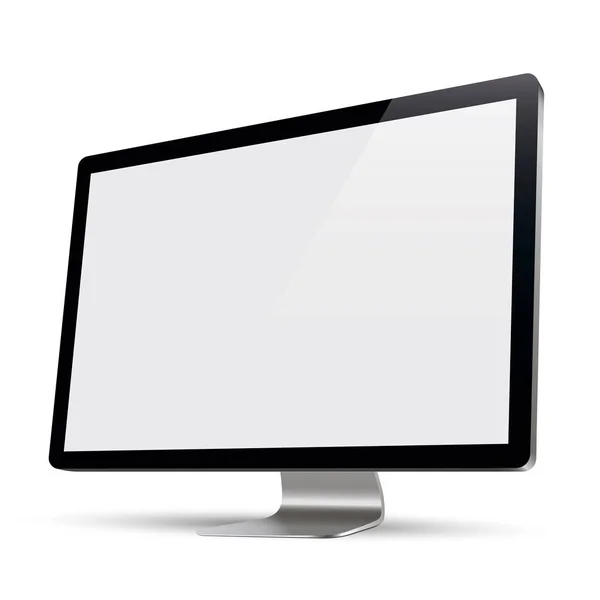 Pantalla de ordenador, monitor, realista, 3D, aislado - vector de stock . — Vector de stock