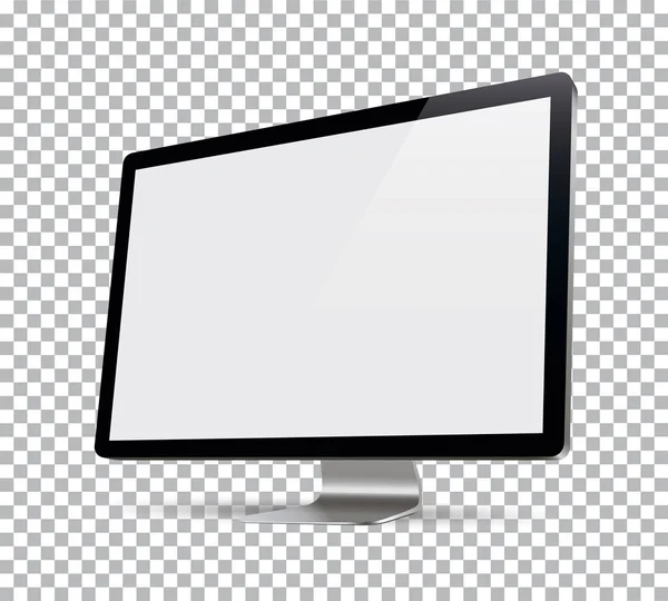 Pantalla de ordenador, monitor, realista, 3D, aislado - vector de stock . — Vector de stock