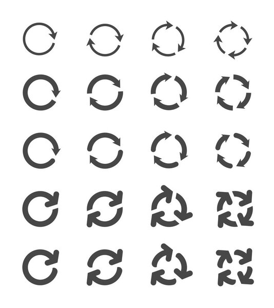 Rotation Arrows Set - stock vector.