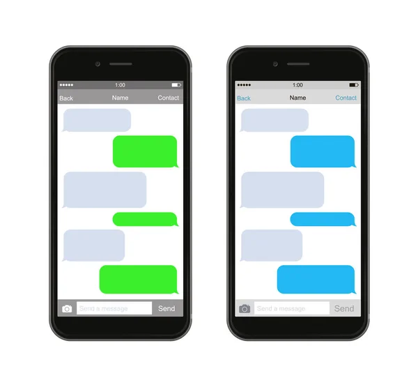 Smartphone chatten SMS-Nachrichten Sprechblasen - Aktienvektor. — Stockvektor