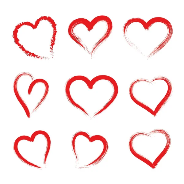 Cuori disegnati a mano. Elementi di design per San Valentino - stock vector . — Vettoriale Stock