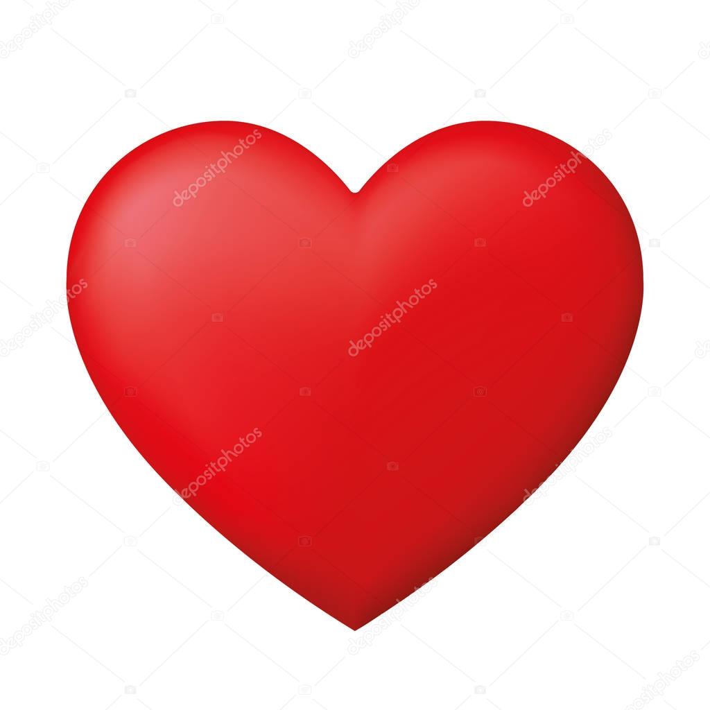 Perfect red heart - stock vector.