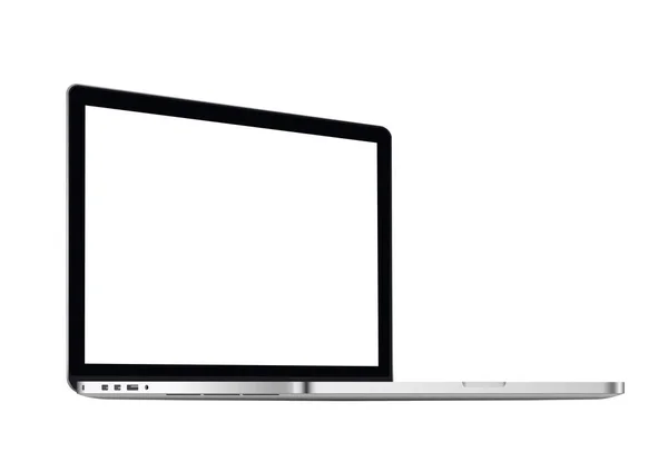 Laptop mit leerem Bildschirm auf weißem Hintergrund - Aktienvektor. — Stockvektor