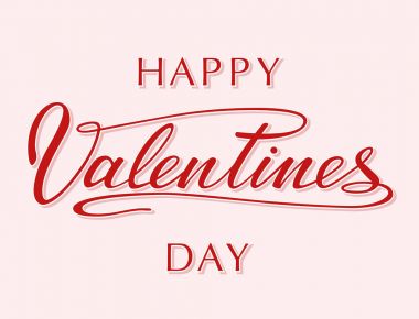 Mutlu Sevgililer günü tipografi poster ile el yazısı hat metin. Yazı. -hisse senedi vektör.