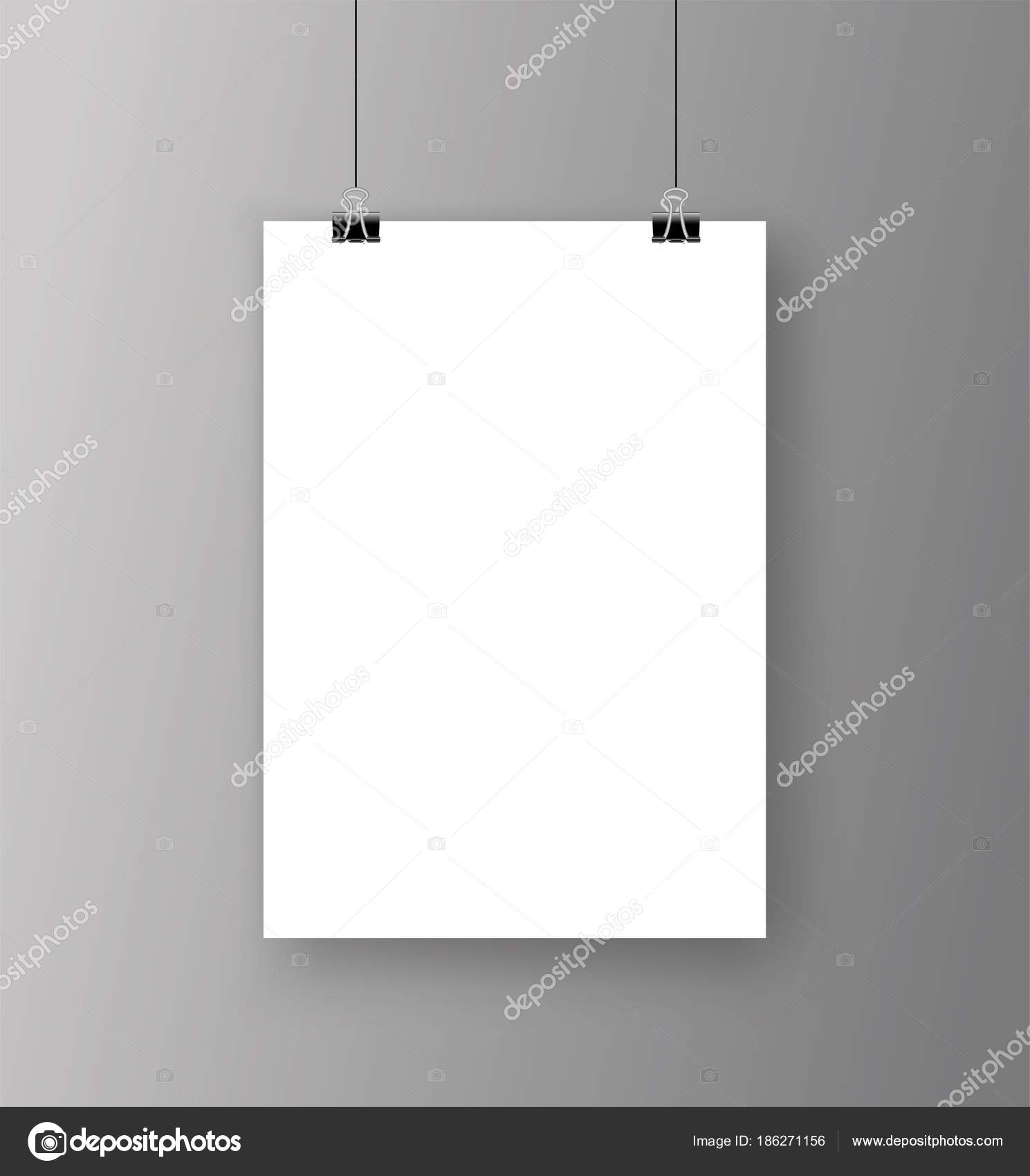 Download Empty A4 Sized Vector Paper Frame Mockup Hanging With Paper Clip Stock Vector Stock Vector C Comauthor 186271156 PSD Mockup Templates