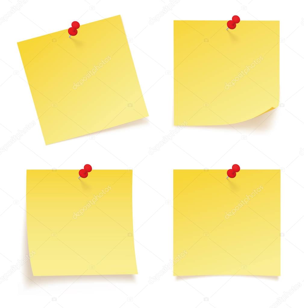 Realystic set Stick note isolated on white background - stock vector.