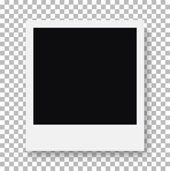 Bilderrahmen. Retro-Fotorahmenvorlage für Ihre Fotos. weißer Plastikrand auf transparentem Hintergrund. - Aktienvektor. — Stockvektor