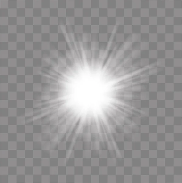 Glow of the glow. Sun rays. The star flashed sparks - stock vector. — Stock Vector