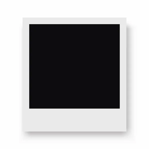 Képkeret. Retro Photo Frame sablon fényképeit. Fehér műanyag kerettel, átlátszó háttérrel. -stock vector. — Stock Vector