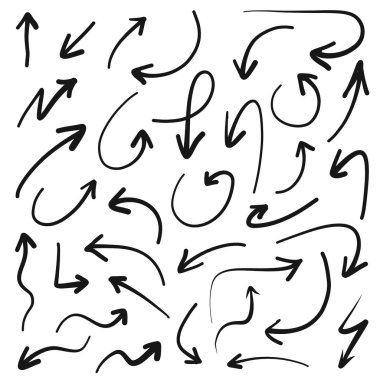 Elle çizilmiş vektör okları set - hisse senedi vektör.