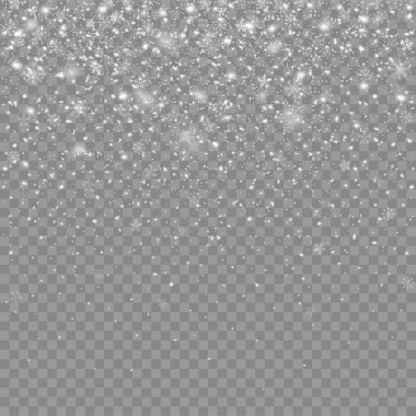 Kusursuz, gerçekçi kar veya kar taneleri. Trans ile izole edilmiş.