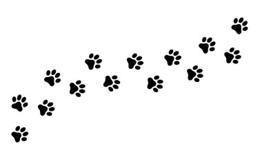 Paw print cat, dog, puppy pet trace. Flat style - stock vector. clipart