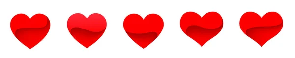 Sör mükemmeliyet vektör kalpleri ayarlandı, Sevgililer Günü 14 Şubat, klasik tasarım. Kırmızı kalp - stok vektörü. — Stok Vektör