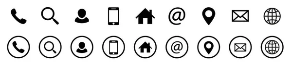 Ensemble d'icônes de communication. Téléphone, courrier, recherche et autres - vecteur de stock . — Image vectorielle
