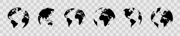 Γήινη Σφαίρα Τοποθετήθηκε Παγκόσμιος Χάρτης Σχήμα Σφαίρας Γήινη Συλλογή Σφαιρών — Διανυσματικό Αρχείο
