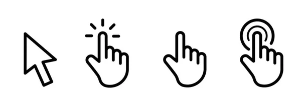 Pointer Cursor Omputer Mouse Icon Clicking Cursor Pointing Hand Clicks — Stock Vector