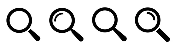 Icône Verre Grossissant Cherche Simbol Loupe Loupe Signe Style Plat — Image vectorielle
