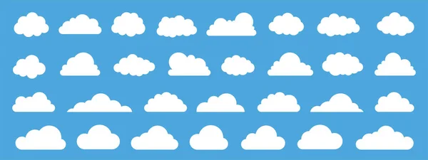 Cloud Vektor Ikon Beállítva Kék Háttérre Creative Modern Koncepció Stock — Stock Vector