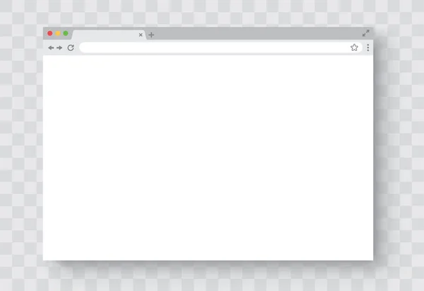 Окно Обозревателя Откройте Окно Браузера Тенью Пустой Макет Веб Страницы — стоковый вектор