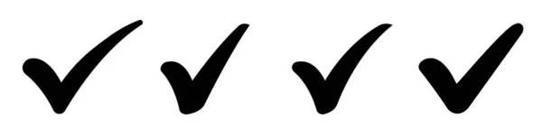 Установите Галочки Значках Коллекция Символов Отметок Простая Галочка Знак Качества — стоковый вектор