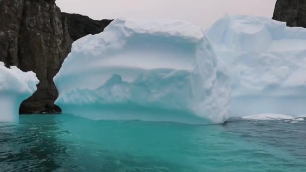 Trozos de hielo flotan en el océano. Andreev. . — Vídeo de stock