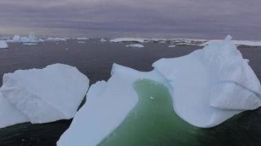 Buzul float su kıyısına yakın parçaları. Andreev.