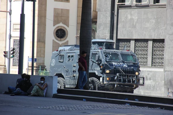 Polisen stridslystnad i protester i Rio de Janeiro — Stockfoto