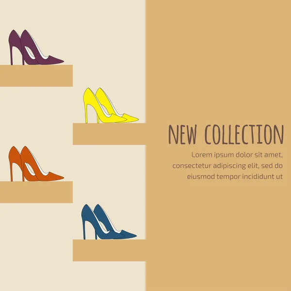 Moda arka plan pompaları veya mahkeme ayakkabı vitrin için davet hafif kahverengi renklerde ile