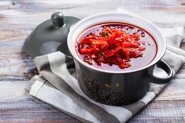 Ukrainian beetroot borscht — Stock Photo, Image