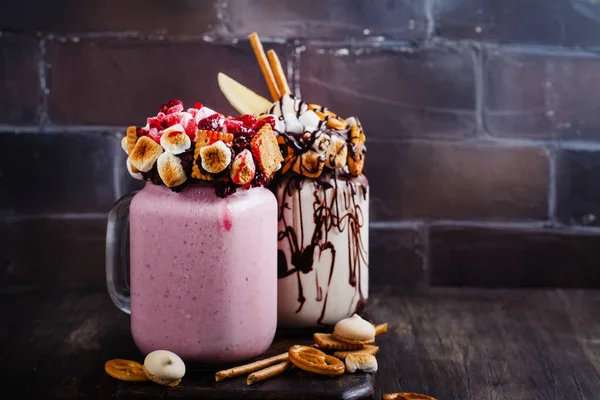 Milkshakes extrêmes framboise — Photo