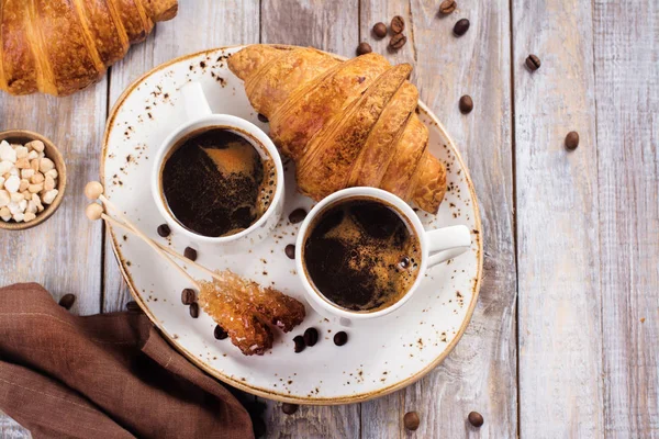 Tasty breakfast with coffee — Stock Photo, Image