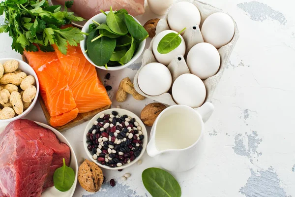 Alimentos ricos em proteínas — Fotografia de Stock