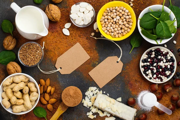 Vegan protein produkter — Stockfoto