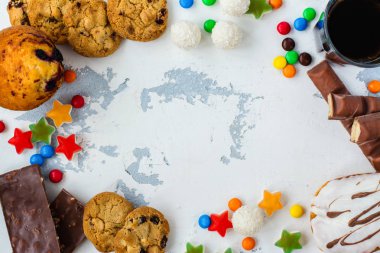 çikolata ve arka plan için kurabiye