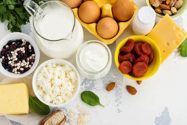 Produtos ricos em cálcio — Fotografia de Stock