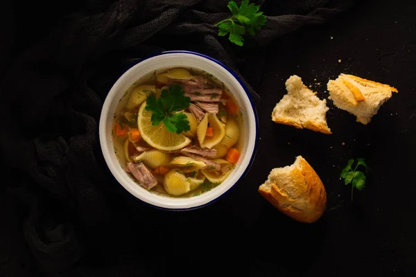 Homemade broth soup — Stock Image Homemade broth soup Royalty Free Stock Photos