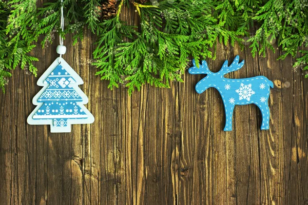 Christmas frame with cedar — Stock Photo, Image