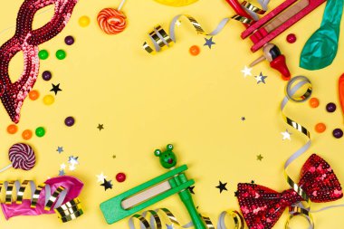 Festival partisi, karnaval veya Purim tatil arka plan