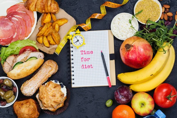 Está na hora da dieta. 5: 2 conceito de dieta de jejum — Fotografia de Stock