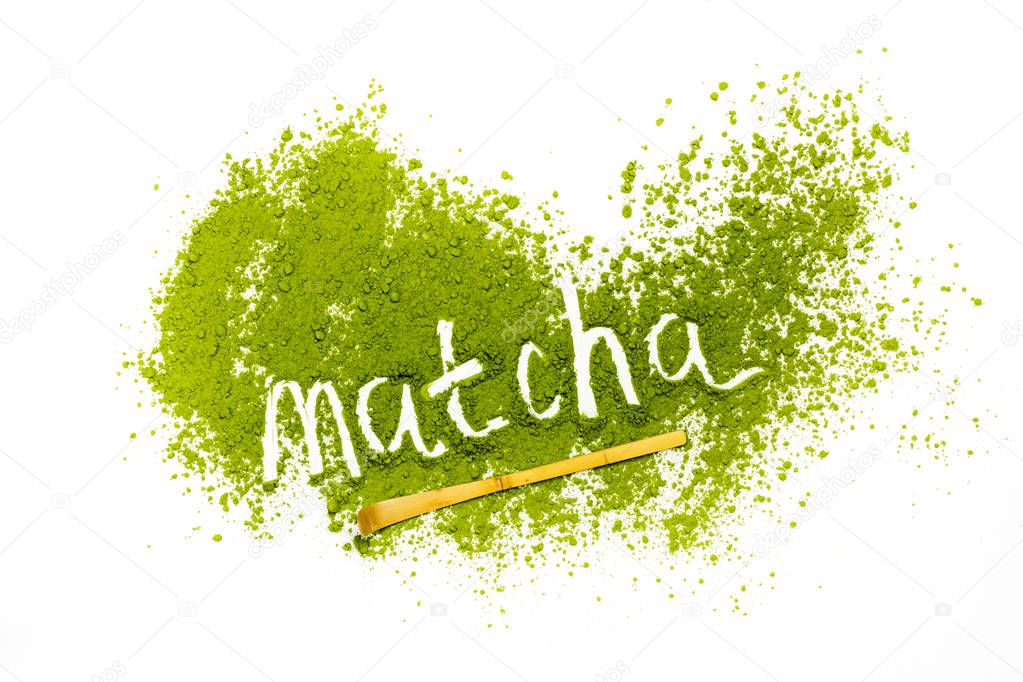 Word matcha made of powdered matcha green tea