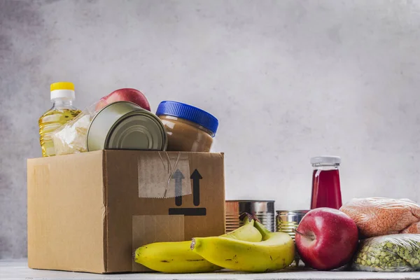 Caixa de doação de alimentos — Fotografia de Stock