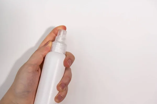 Dezynfekcja Sprayu Lub Antybakteryjnego Mydła Maski Twarzy Celu Zapobiegania Koronawirusowi — Zdjęcie stockowe