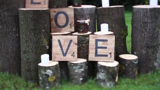 Arco para sair casamento decorado — Vídeo de Stock