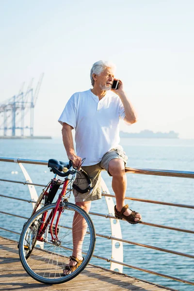 senior man on phone