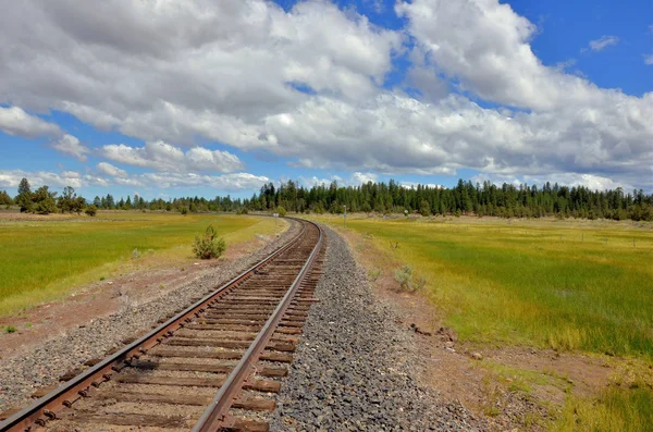 Curving Railroad Track — Stock Photo, Image