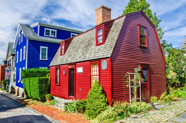 Traditional New England Wooden House. Newport, Rhode Island