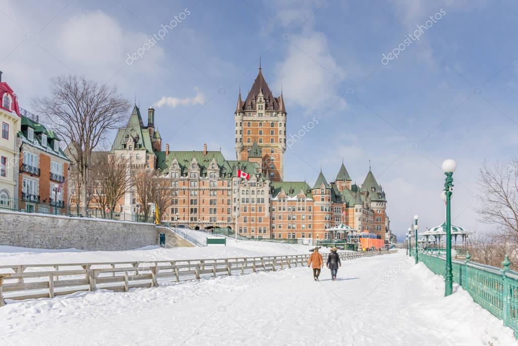 Historic Chateau Frontenac on a Winter Day