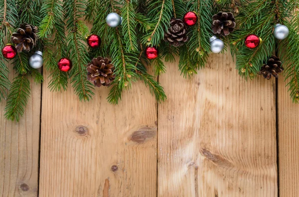 Decorazioni natalizie su tavole — Foto Stock