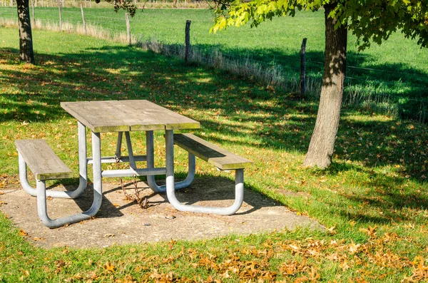 Table de pique-nique déserte — Photo