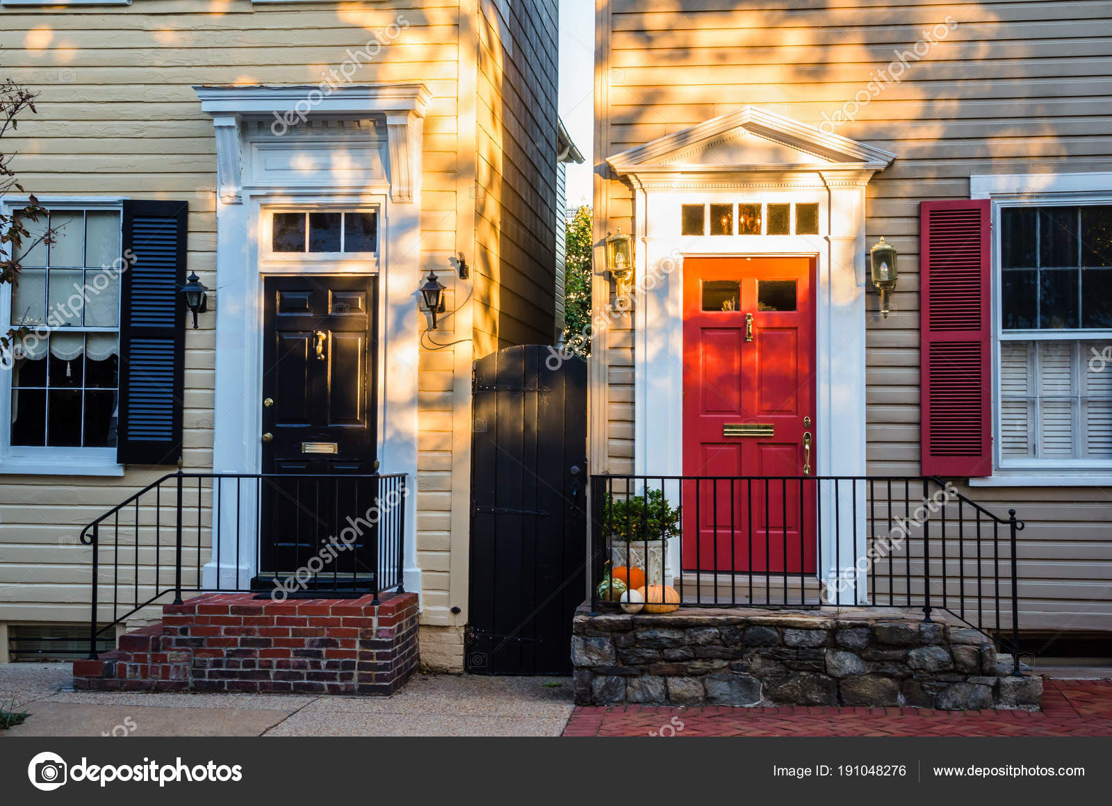 Vintage Front Doors Two Old Wooden Houses Historic District